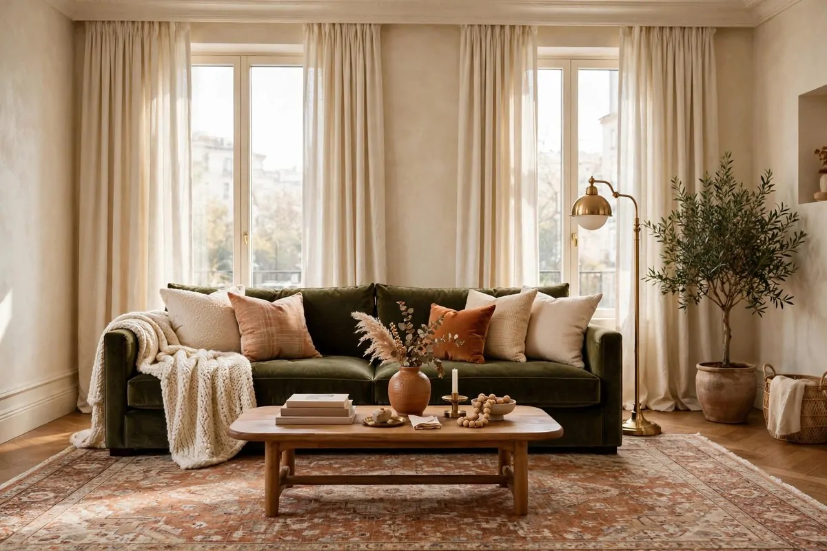 28 Apartment Inspiration Ideas That Look Designer-Made 2 Large arched mirror leaning against a wall across from a bright window, reflecting daylight