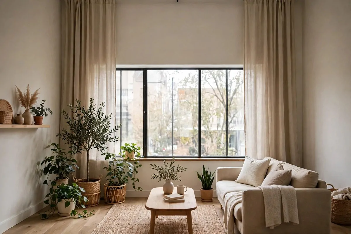 28 Apartment Inspiration Ideas That Look Designer-Made 3 Cozy apartment living room glowing with warm table lamps and a floor lamp, overhead light off