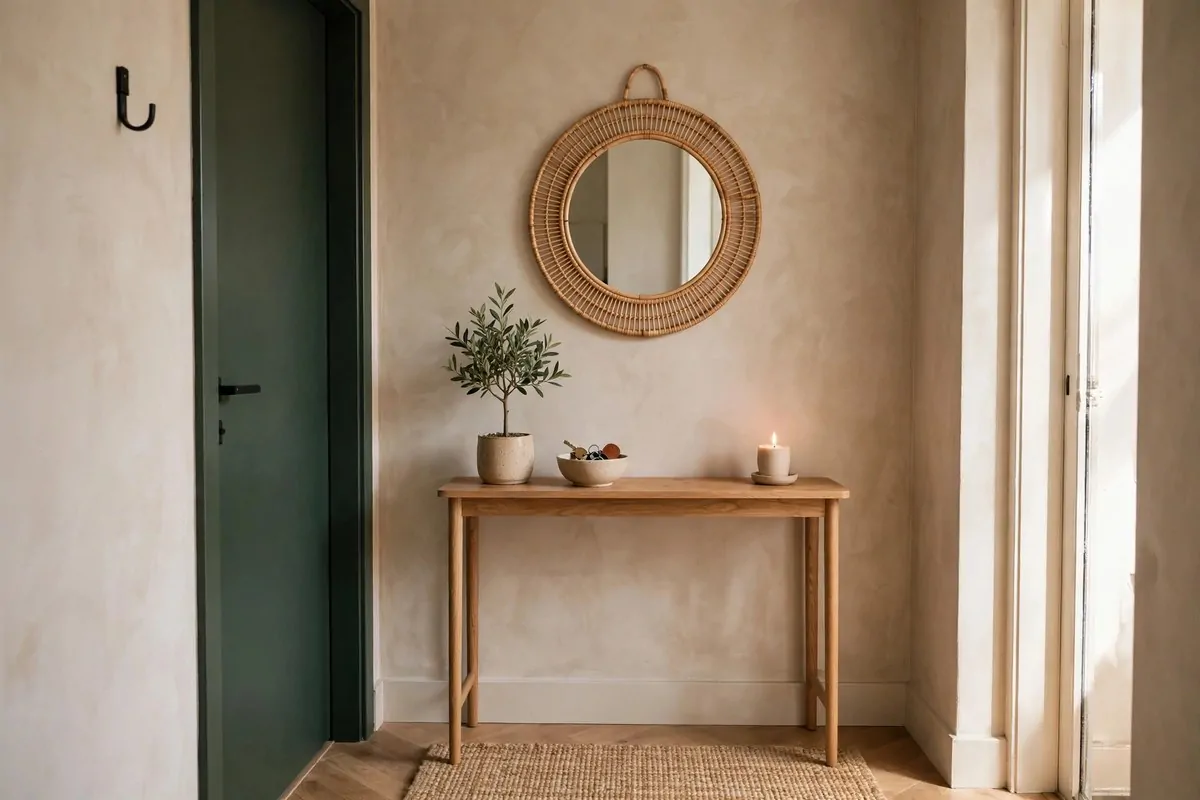 28 Apartment Inspiration Ideas That Look Designer-Made 27 Apartment bathroom styled with brass details, a marble tray, folded towels and a small plant