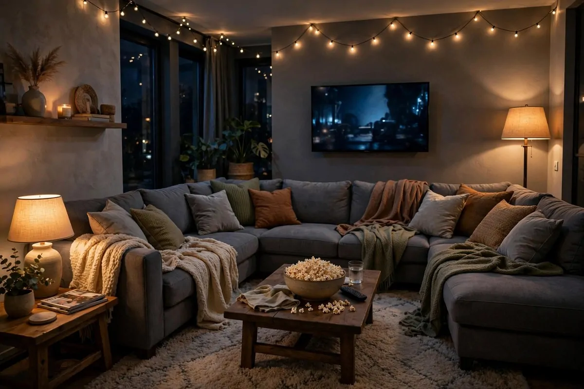 28 Cozy Living Room Design Setups Perfect for Movie Nights