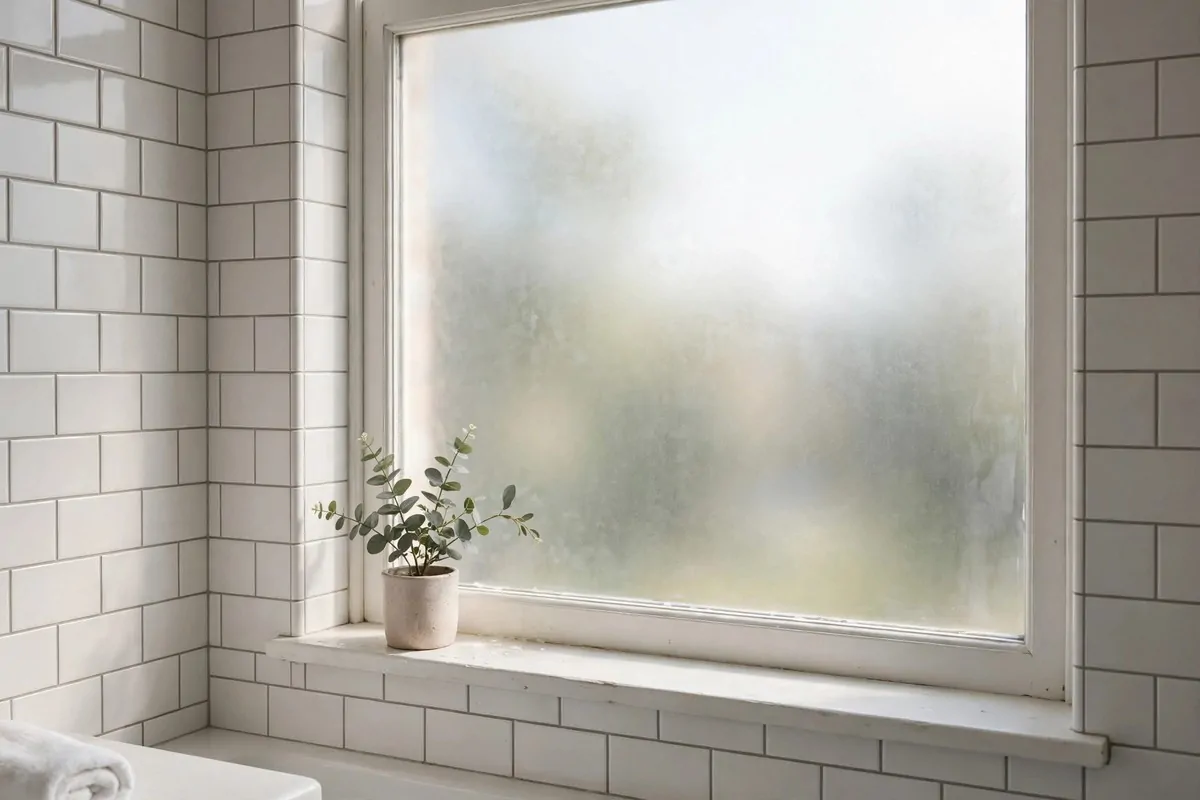 29 Home Decor Ideas Apartment Renters Can Do With No Drilling 22 Bathroom window with frosted privacy film letting in soft daylight