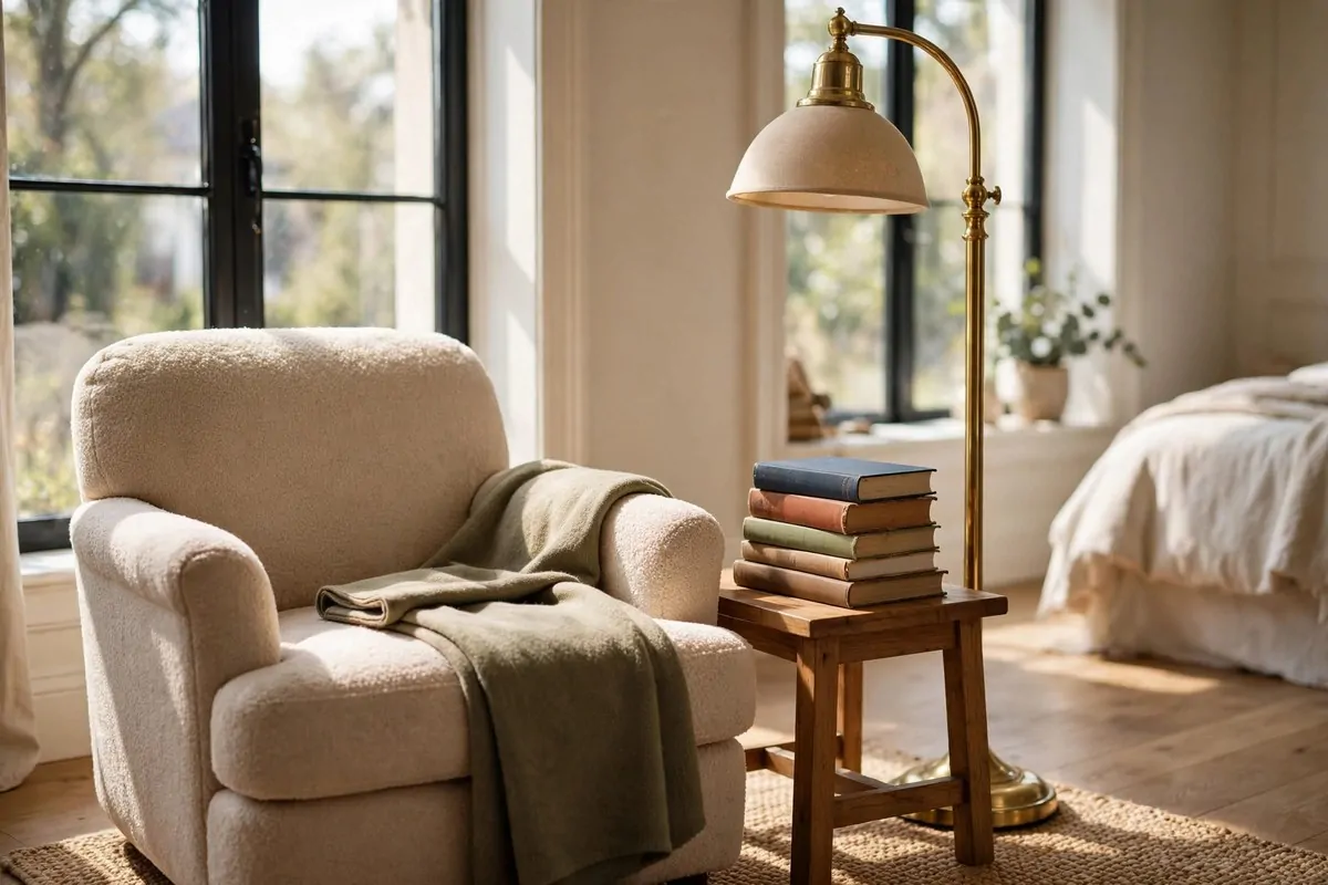 30 Bedroom Inspirations for Your Most Relaxing Room Yet 9 Cosy window reading nook with armchair and books