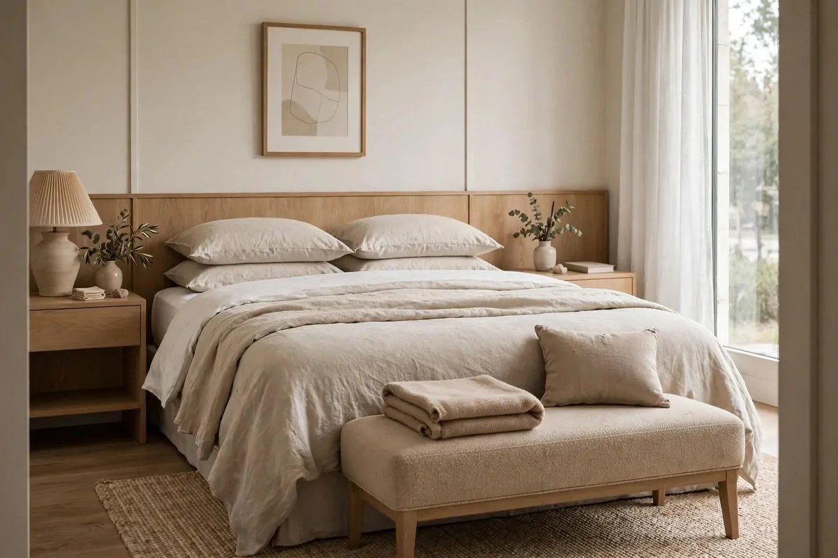 30 Bedroom Inspirations for Your Most Relaxing Room Yet 16 Upholstered bench at the foot of a bed