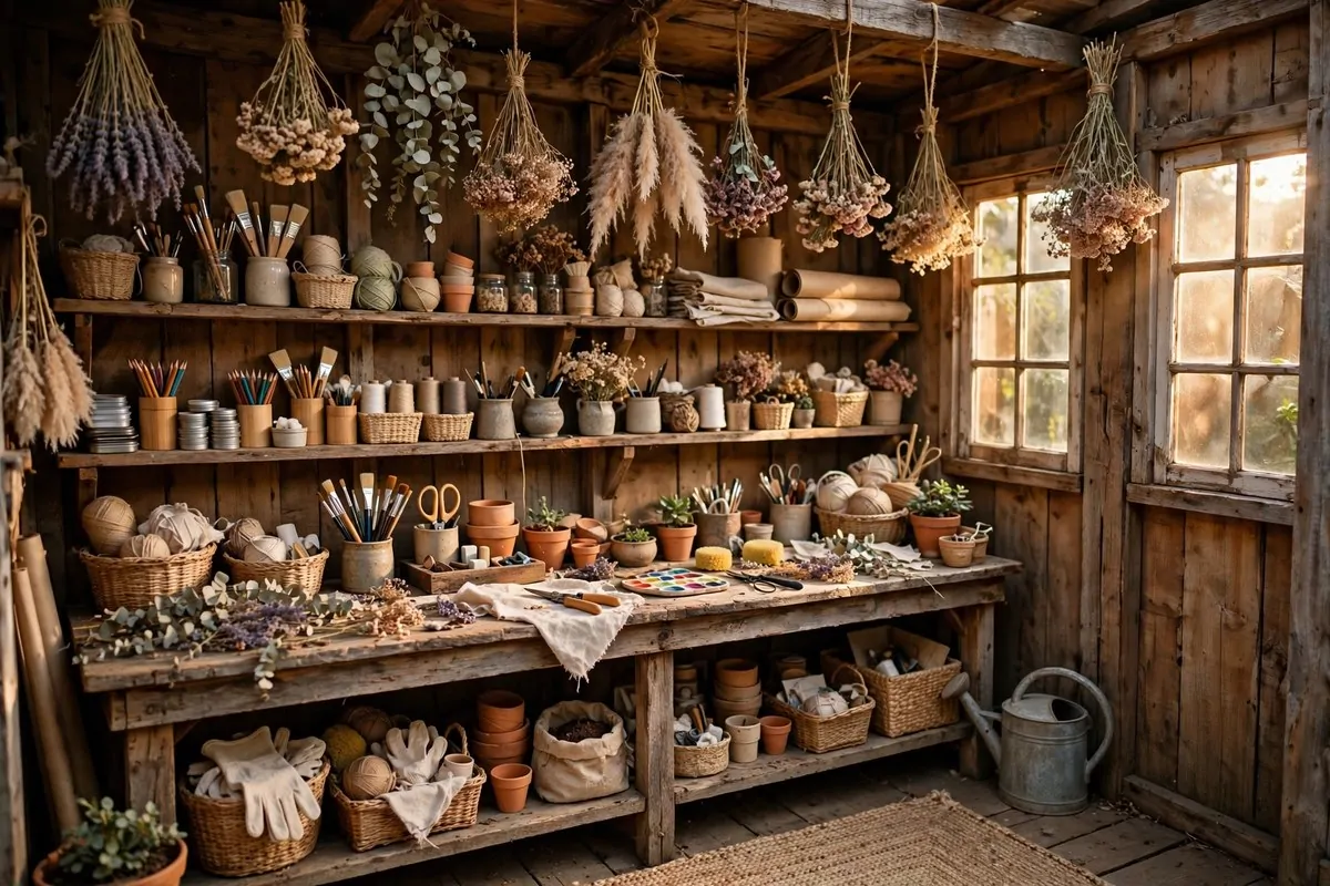 Backyard shed turned craft haven