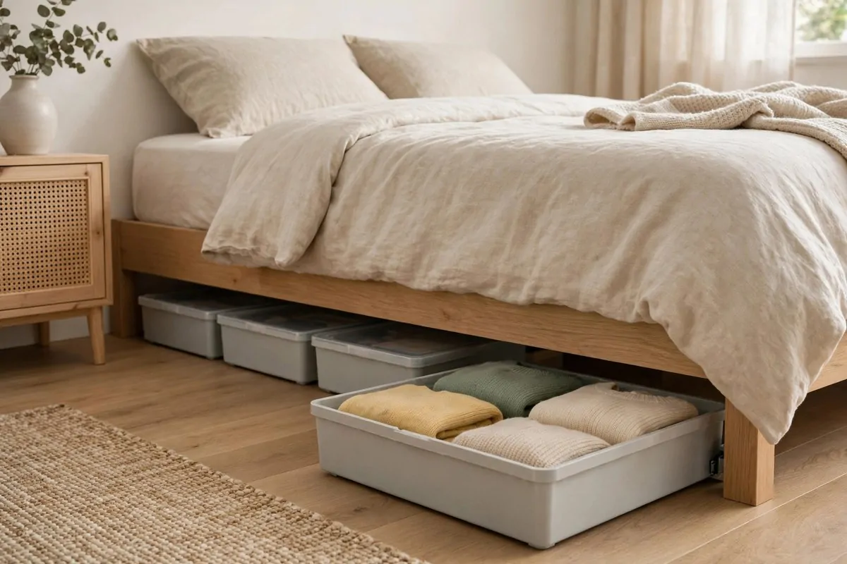 30 Home Inspiration Ideas for Every Room in the House 8 Under-bed storage boxes neatly pulled out from under a bed