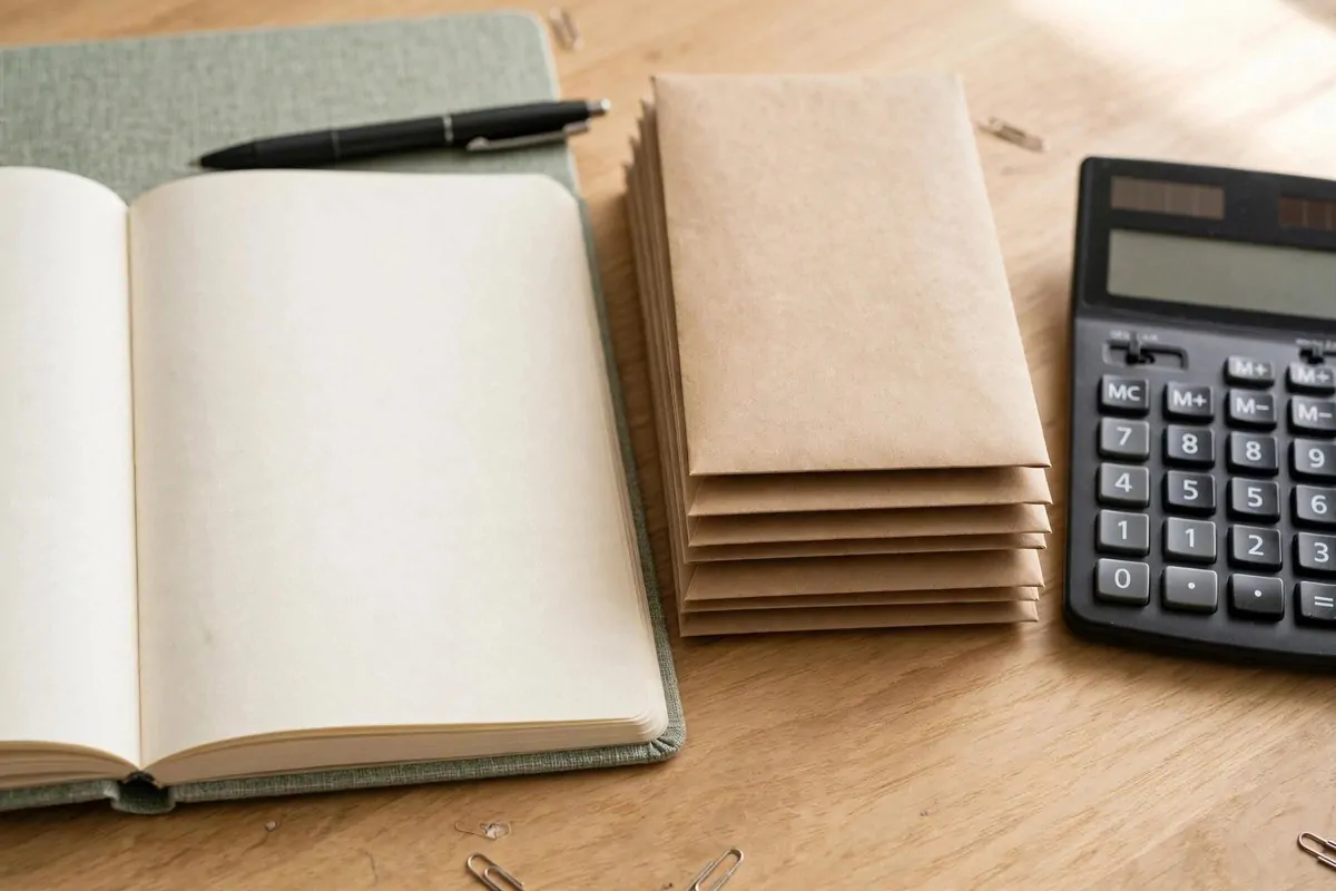 How to Organize Your Bills and Payments 1 Neat desk with stacked bill envelopes, a notebook, a calculator, and a pen in warm light